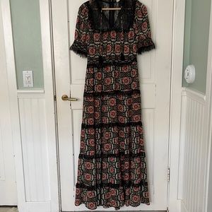 Alice + Olivia Lynley Puff Sleeve Maxi Dress